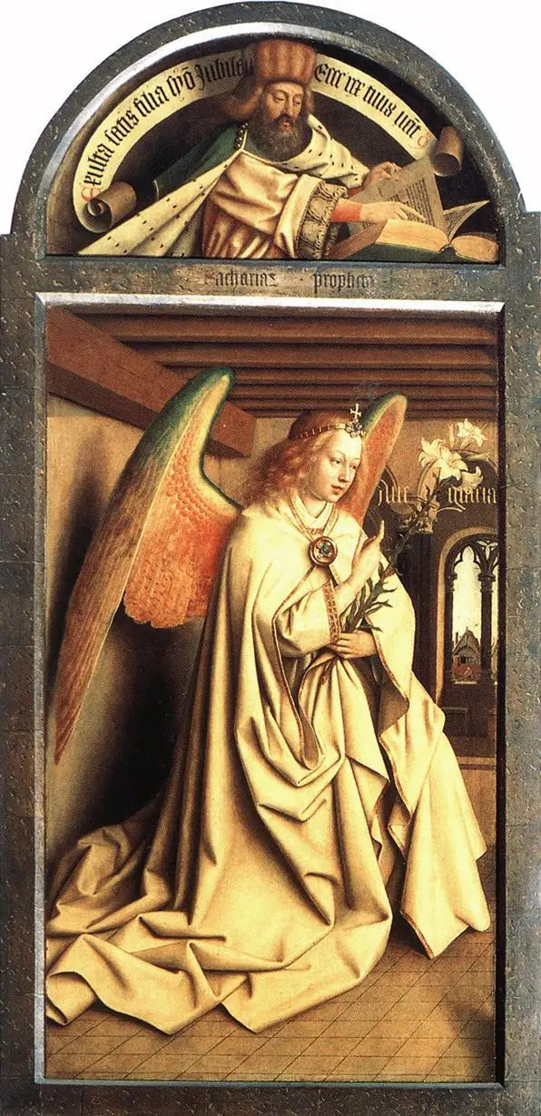 Profeta Zacarias; Anjo da Anunciação - Jan van Eyck