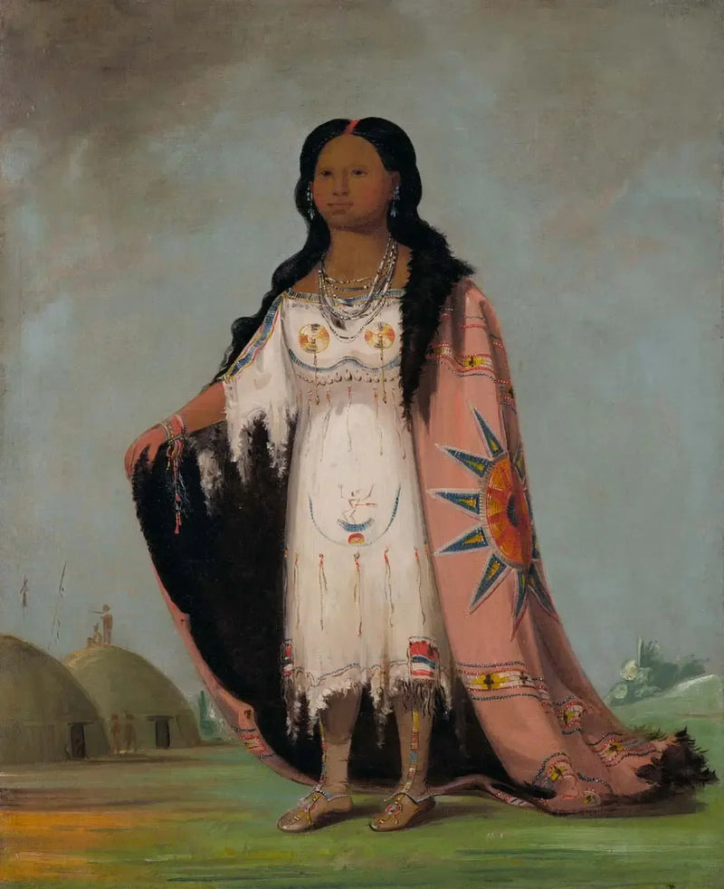 Pshán-shaw, erva perfumada, menina de doze anos com a mão ensanguentada - George Catlin