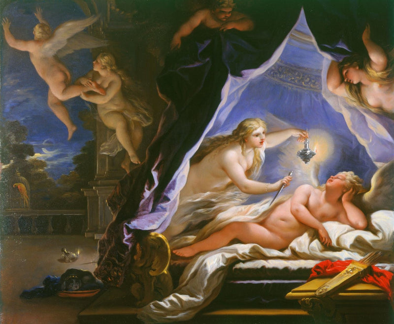 Psique descobrindo Cupido adormecido - Luca Giordano