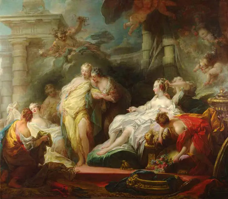 Psique mostrando às suas irmãs os presentes do amor - Jean-Honoré Fragonard