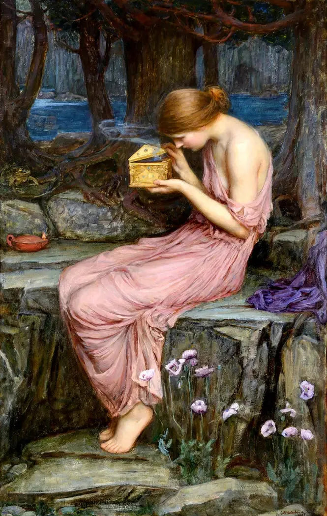 Psique abrindo a caixa de ouro - John William Waterhouse