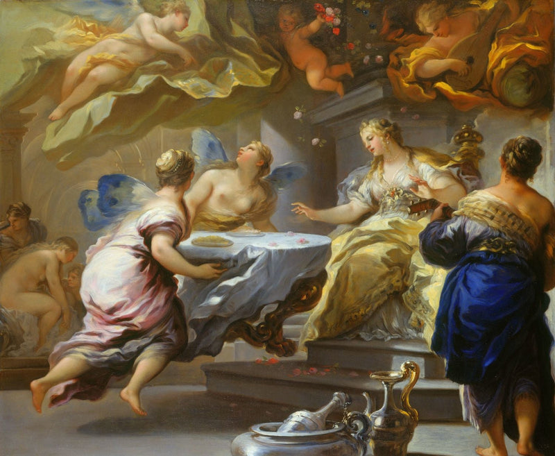 Psique servida por espíritos invisíveis - Luca Giordano