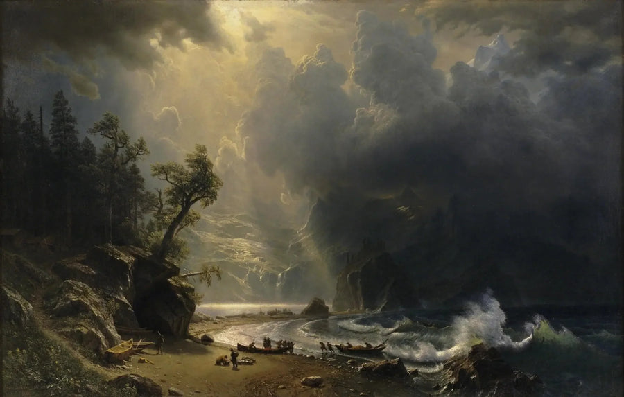 Puget Sound na costa do Pacífico - Albert Bierstadt