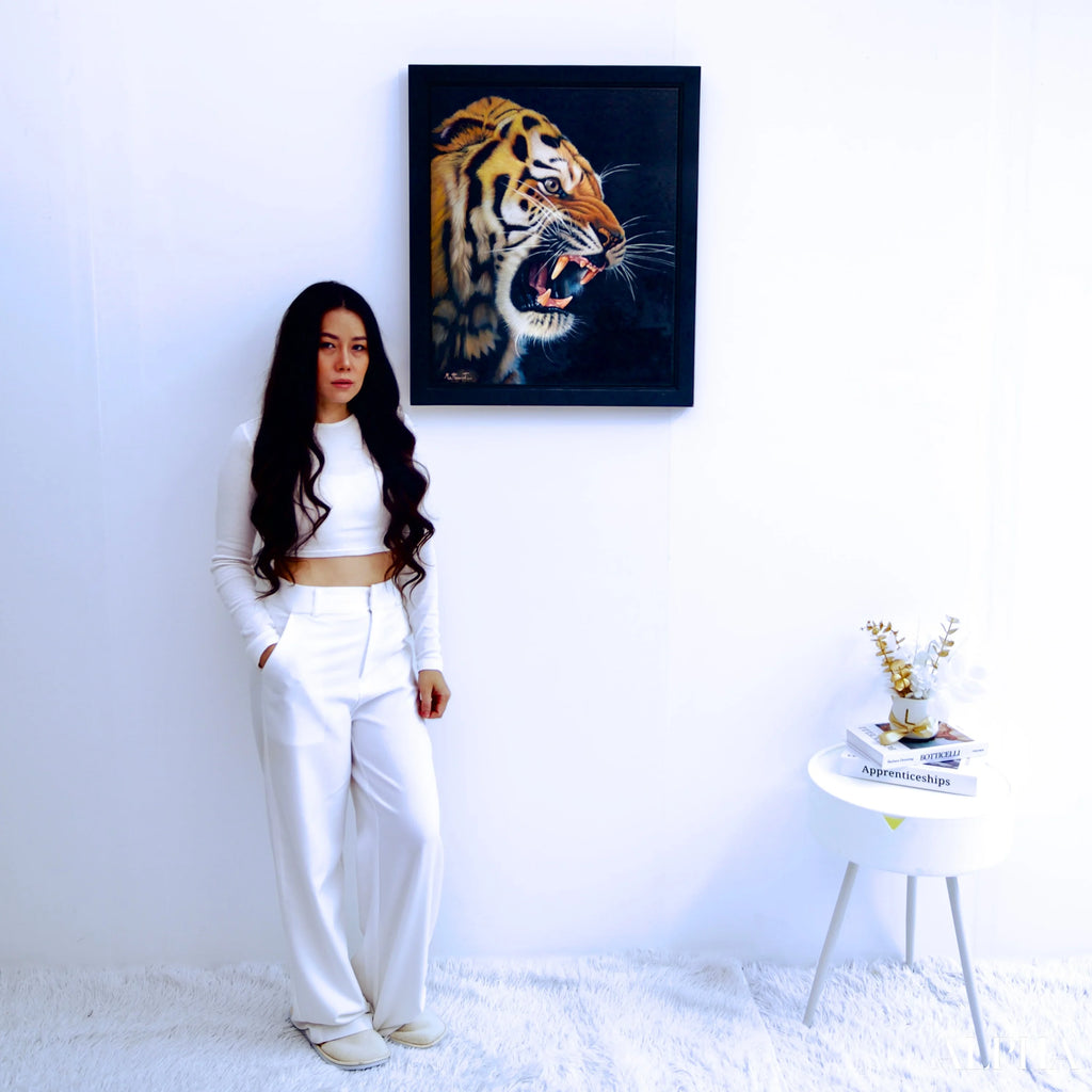 Power of Tiger - Ketwalin | 50 x 70 cm Reproductions de tableaux à la peinture à l’huile