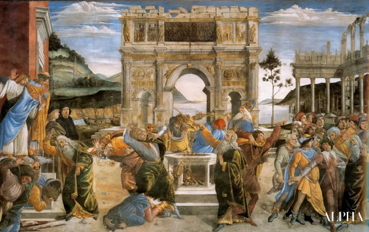 Punition du groupe Korah - Sandro Botticelli - Reproductions de tableaux et peintures haut de gamme