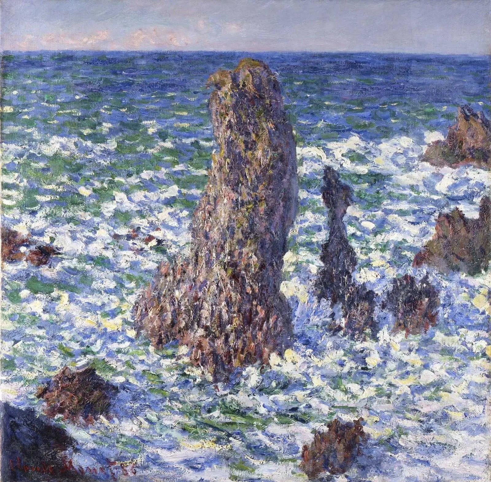 Les Pyramides de Port-Coton, effet de soleil W1088 par Claude Monet