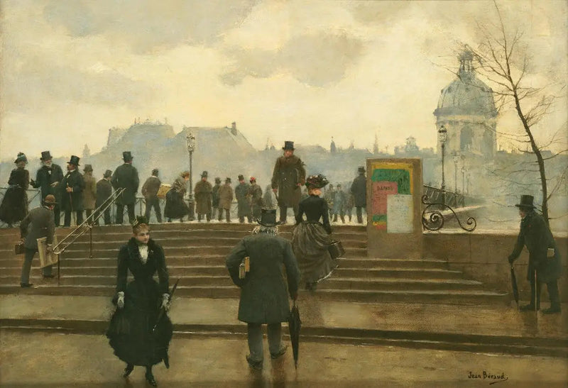 Quai de la Seine na Ponte dos Artes em Paris - Jean Béraud