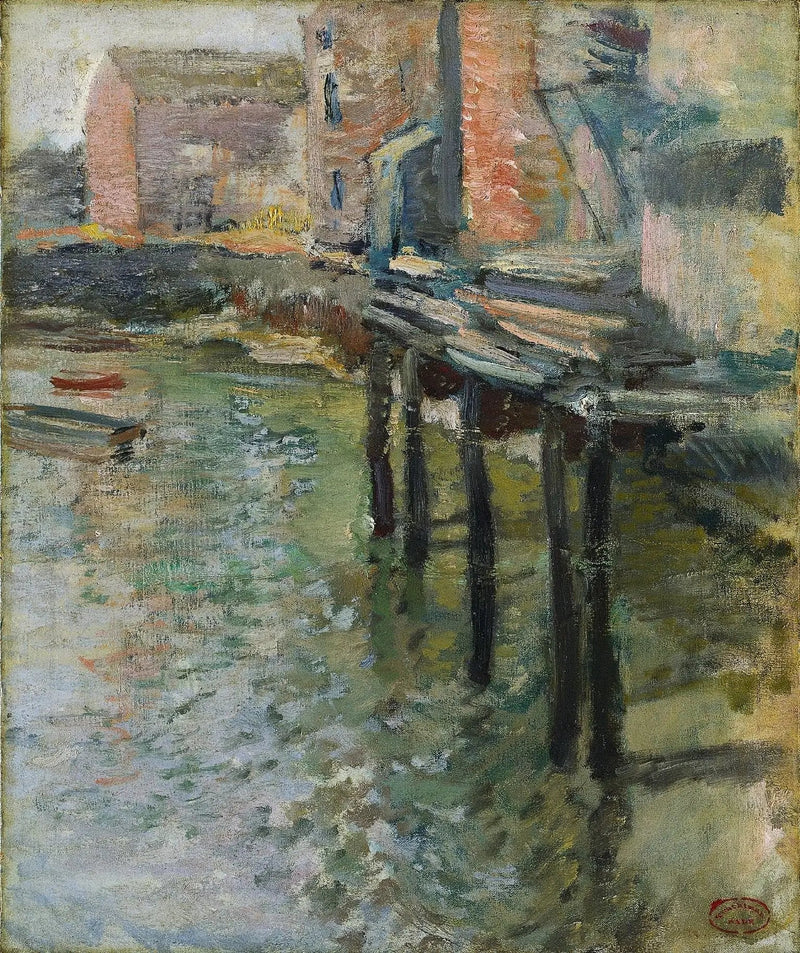 Quai deserto (O velho moinho de Cos Cob) - John Henry Twachtman