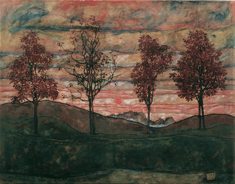 Quatro árvores - Egon Schiele