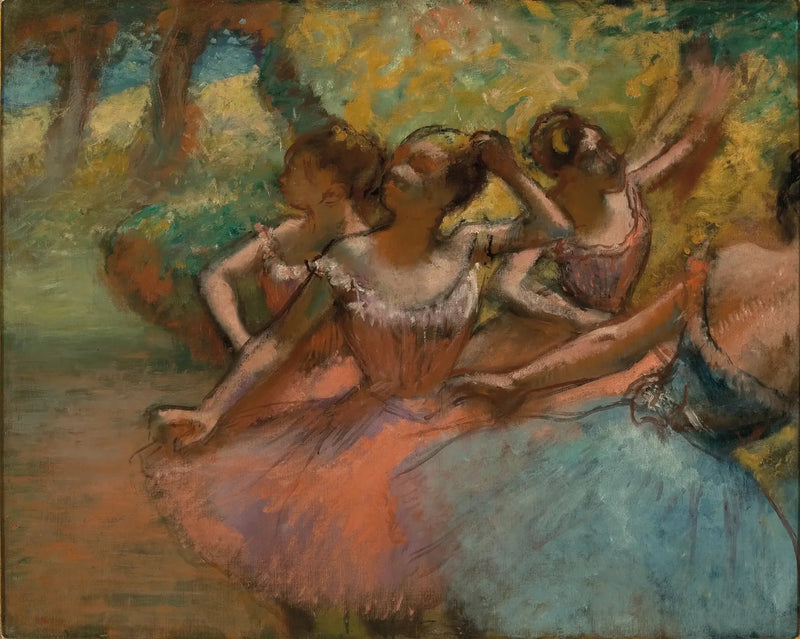 Quatro bailarinas no palco - Edgar Degas
