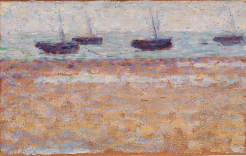 Quatro barcos em Grandcamp - Georges Seurat