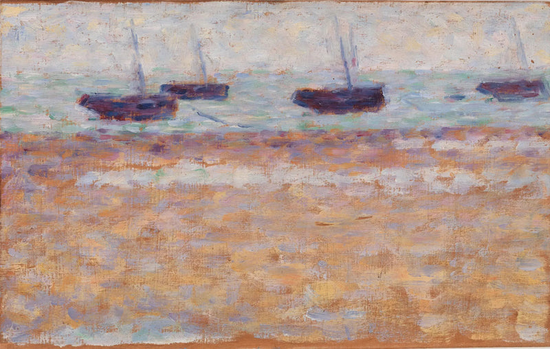 Quatro barcos em Grandcamp - Georges Seurat