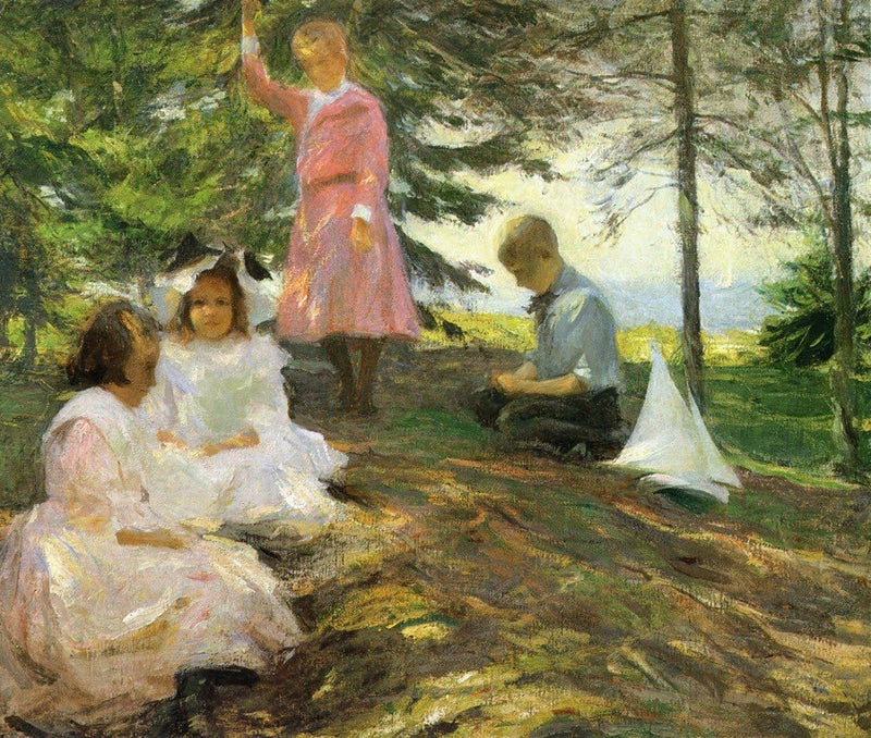 Quatro crianças em North Haven - Frank Weston Benson