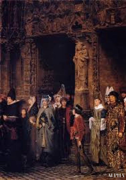 Quitter l’Église au XVe siècle - Lawrence Alma-Tadema Reproductions de tableaux à la peinture à l’huile