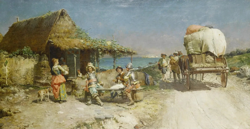 Refrescos em uma pousada à beira da estrada - Cesare Augusto Detti