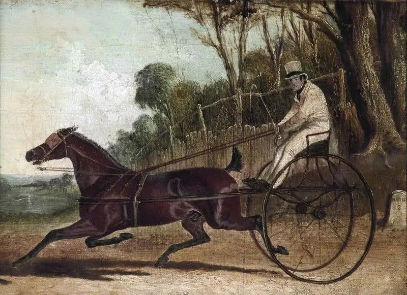 Rattler, um cavalo trotando, puxando um carrinho - John Frederick Herring, Sr.