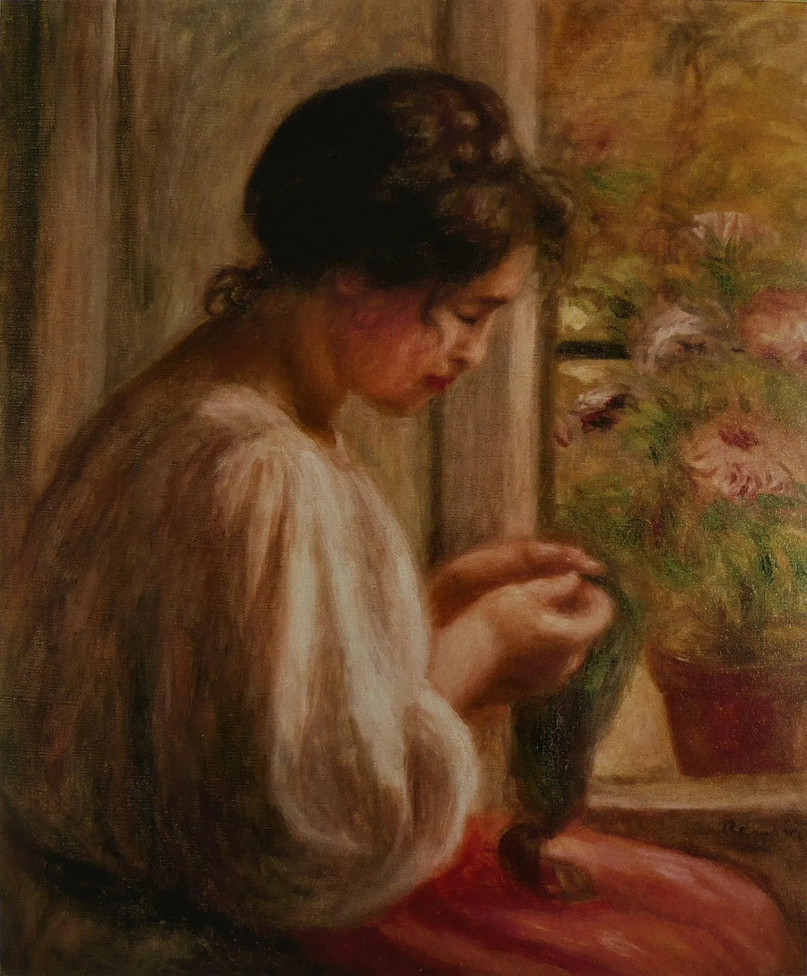 Costureira na janela - Pierre-Auguste Renoir
