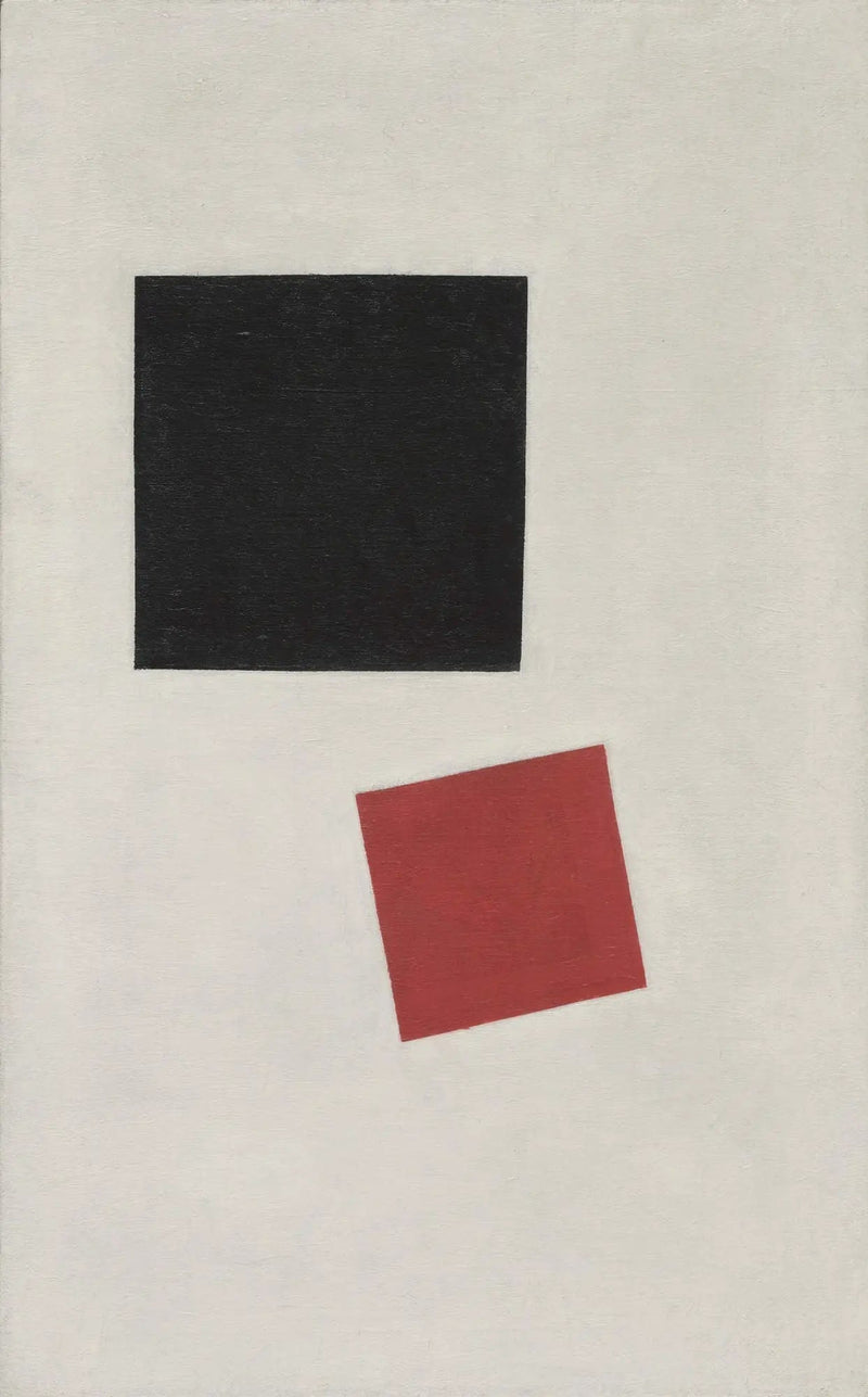 Realismo pictórico de um menino com uma mochila - Massas de cores na quarta dimensão - Kazimir Malevich
