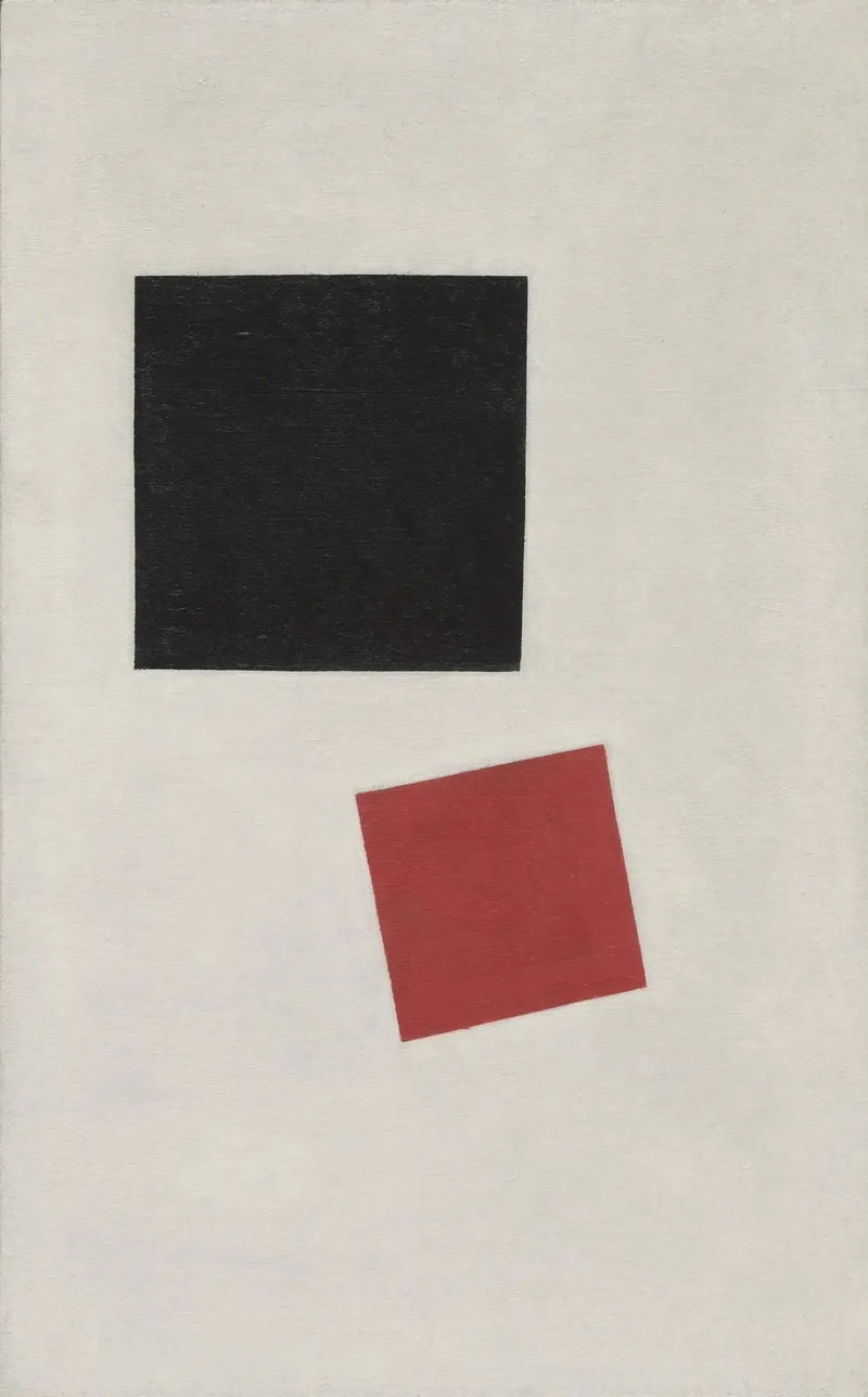 Realismo pictórico de um menino com uma mochila - Massas de cores na quarta dimensão - Kazimir Malevich