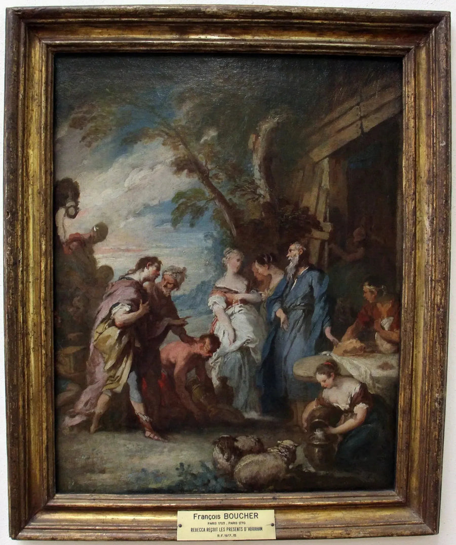 Rebeca recebe as presentes de Abraão - François Boucher