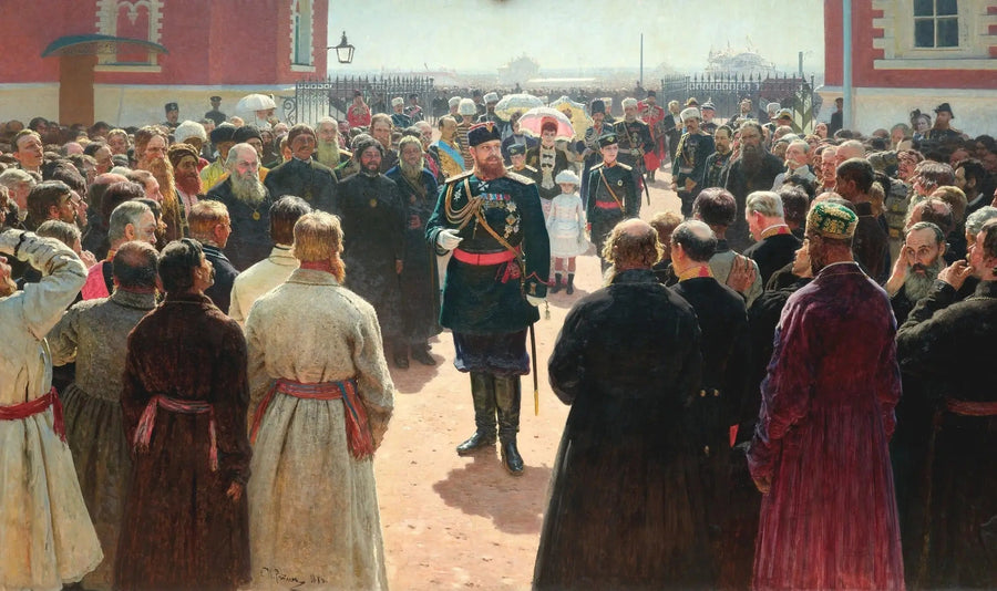 Recepção por Alexandre III dos síndicos de volosts no pátio do Palácio Petrovski - Ilya Repin