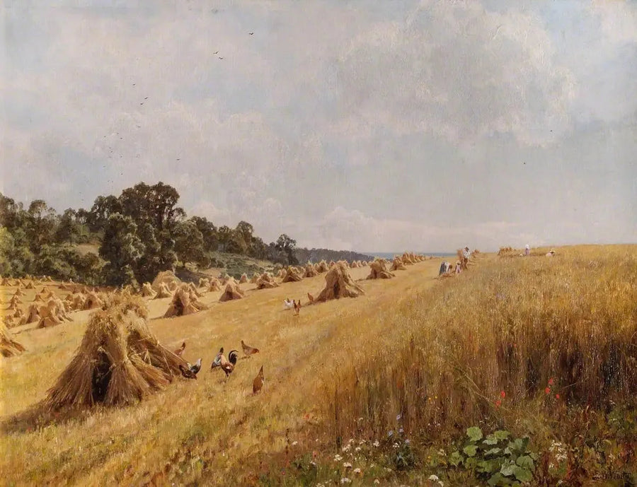 Colheita no campo familiar - Edward Wilkins Waite