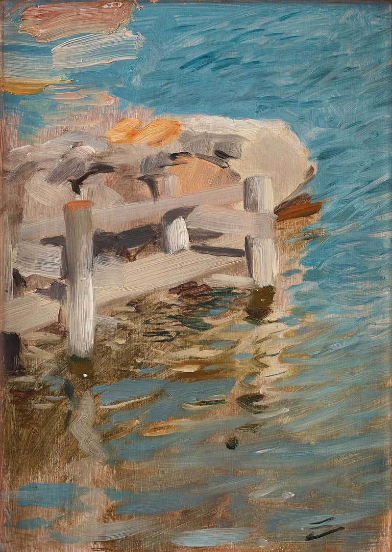 Reflexos da água sobre um caixão de pedra - Anders Zorn