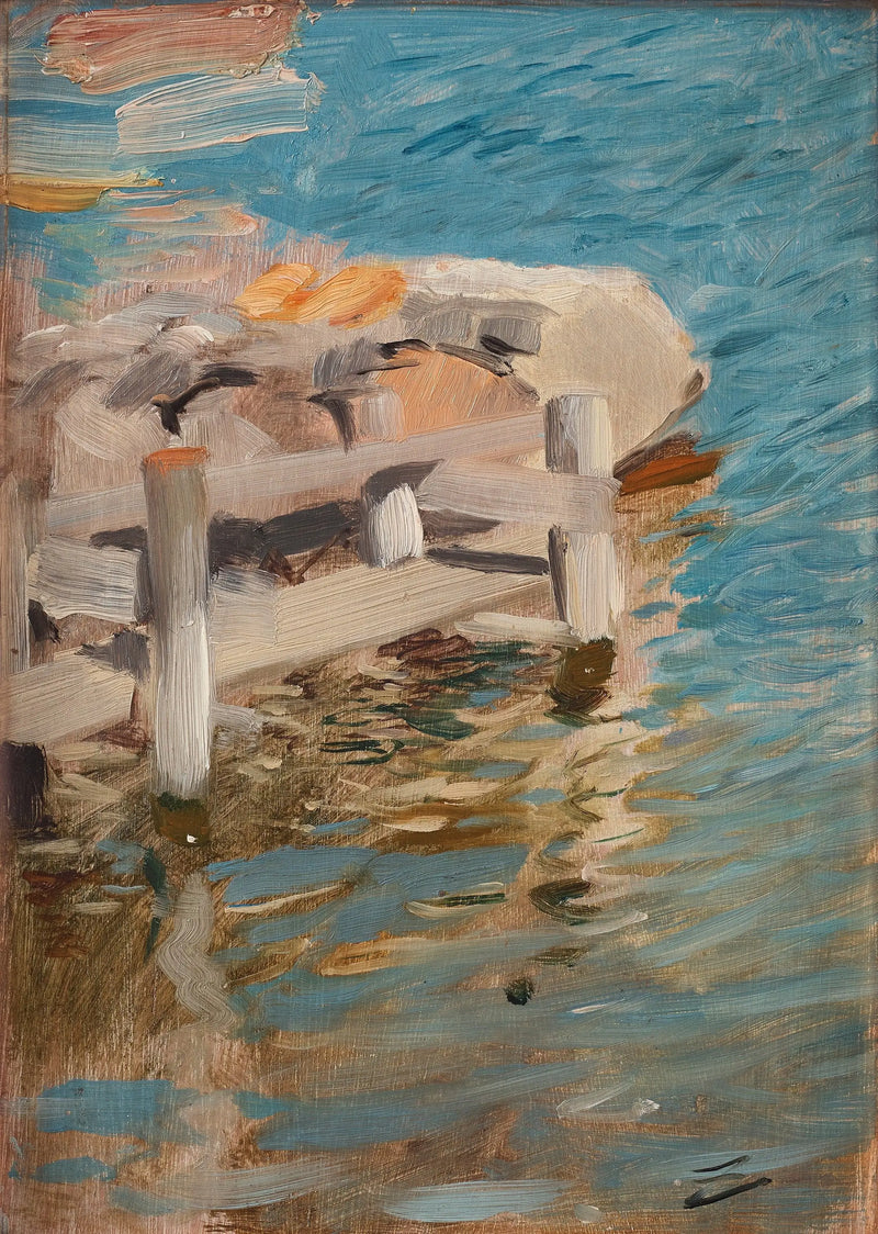 Reflexos da água sobre um caixão de pedra - Anders Zorn