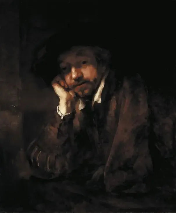 Rembrandt apoiado em um parapeito de janela - Rembrandt