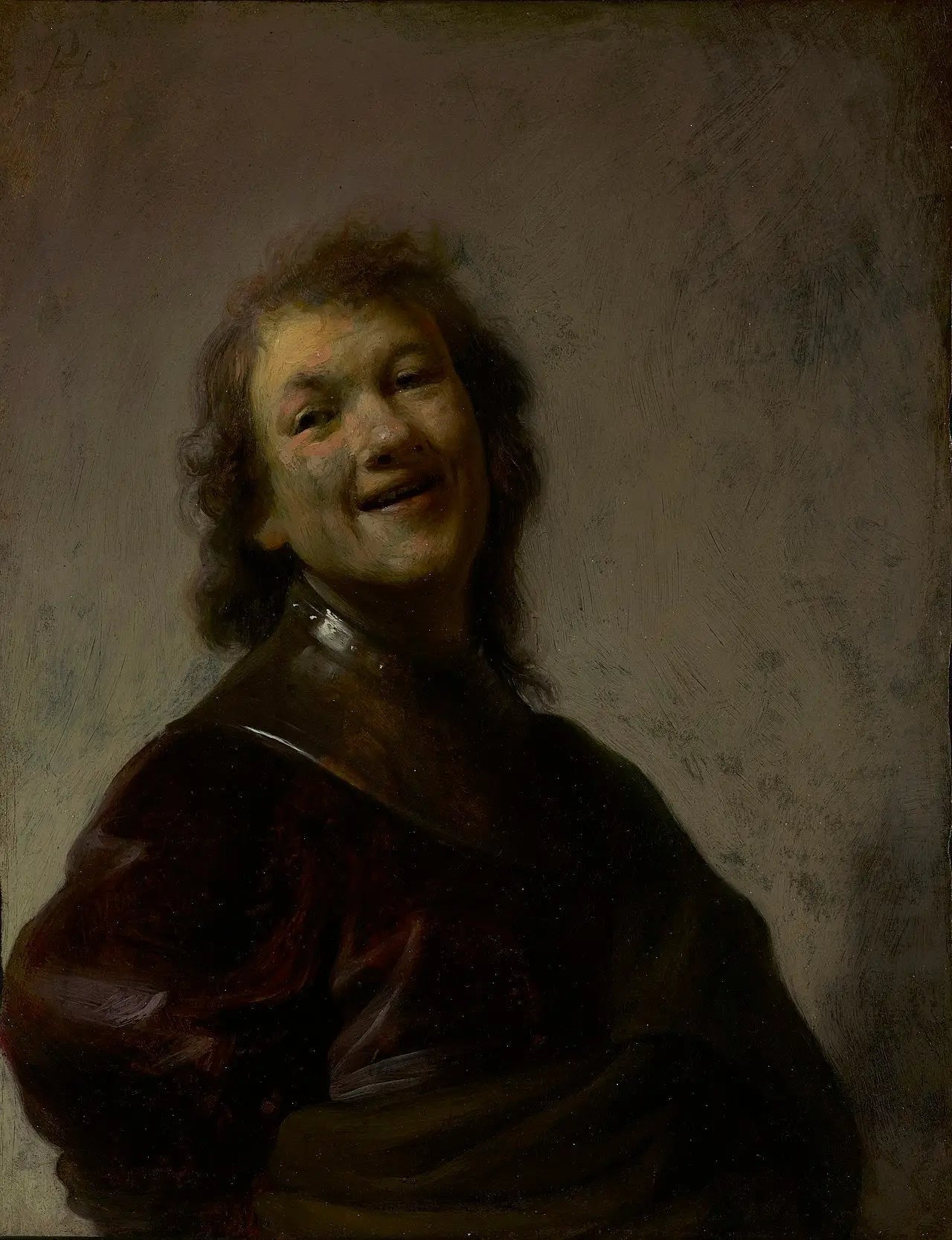 Reproduction du tableau « Rembrandt riant - Rembrandt » par Alpha Reproduction en peinture à l’huile