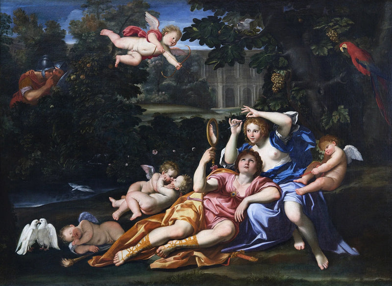 Renaud apresentando um espelho à Armida - Domenichino