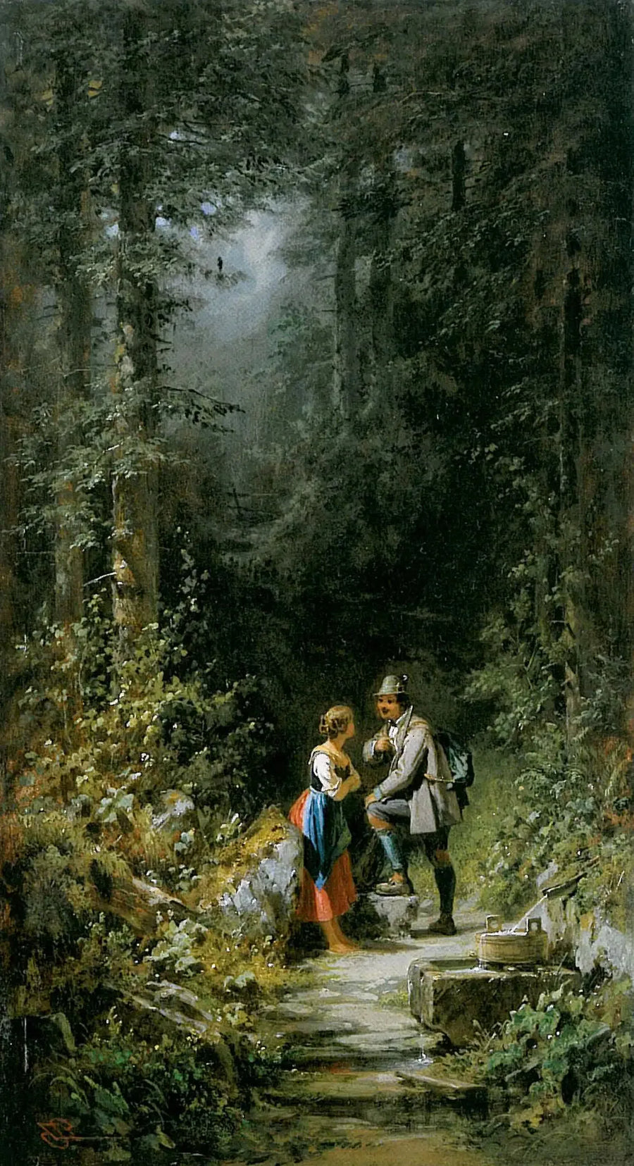 Encontro na floresta - Carl Spitzweg