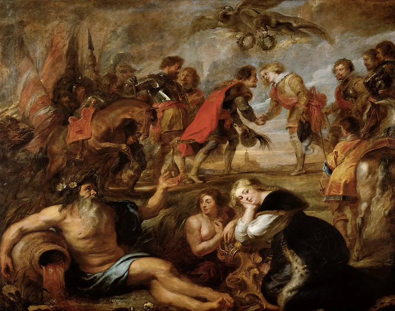 Encontro do rei Fernando e do cardeal-príncipe Fernando em Nördlingen - Peter Paul Rubens