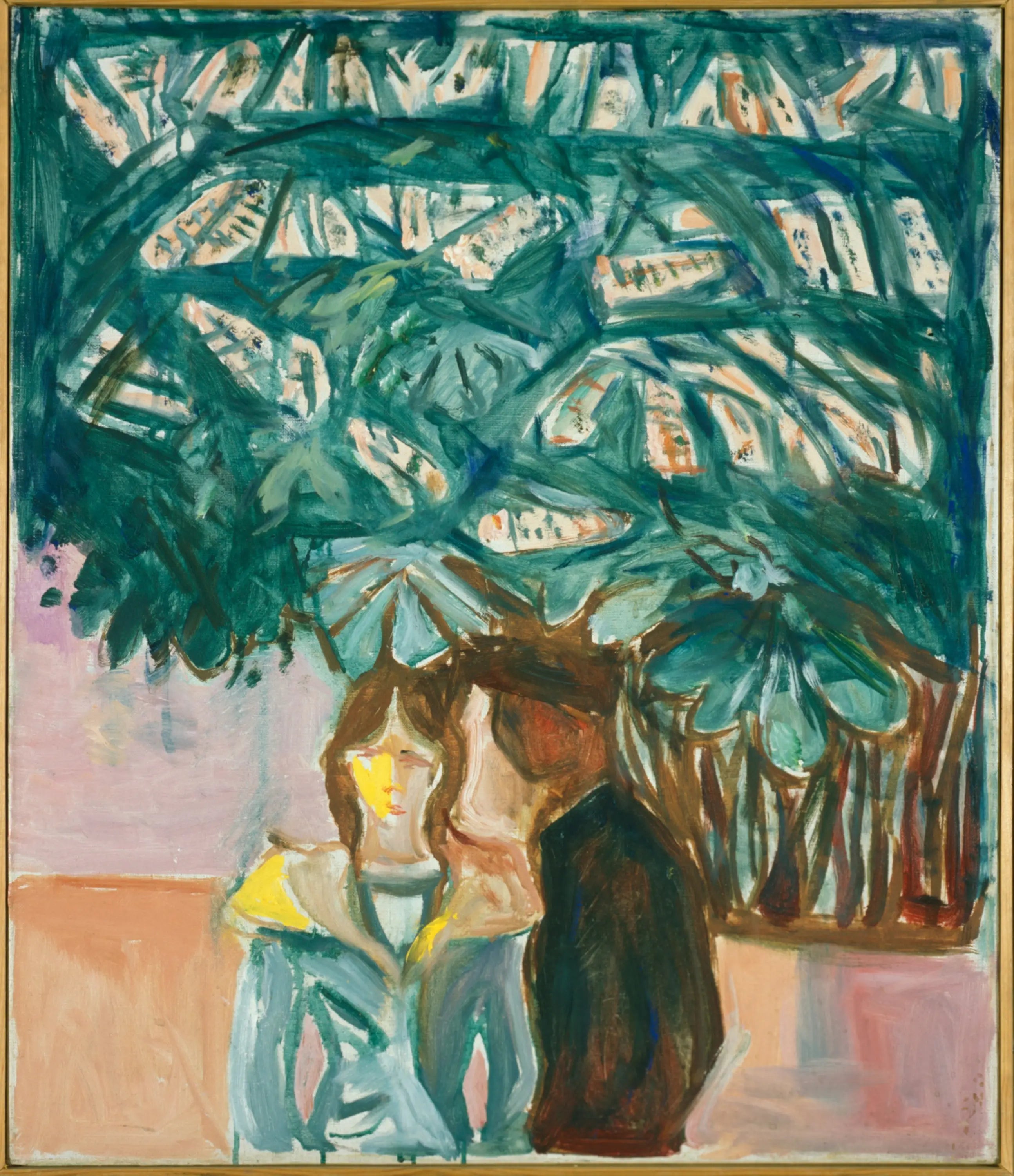 Reproduction du tableau « Rencontre sous un châtaignier - Edvard Munch » par Alpha Reproduction en peinture à l’huile