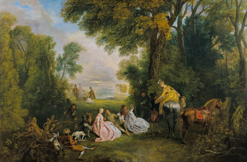 Encontro de caça - Antoine Watteau