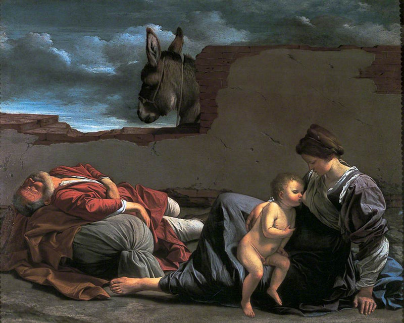 Repouso durante a fuga para o Egito - Orazio Gentileschi