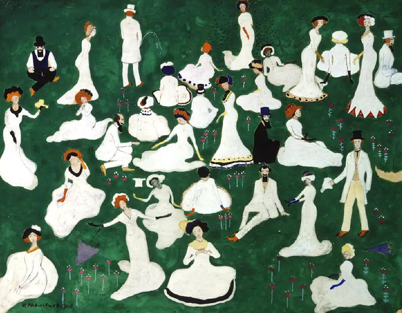 Reprodução. Sociedade com chapéus altos de cartola - Kazimir Malevich