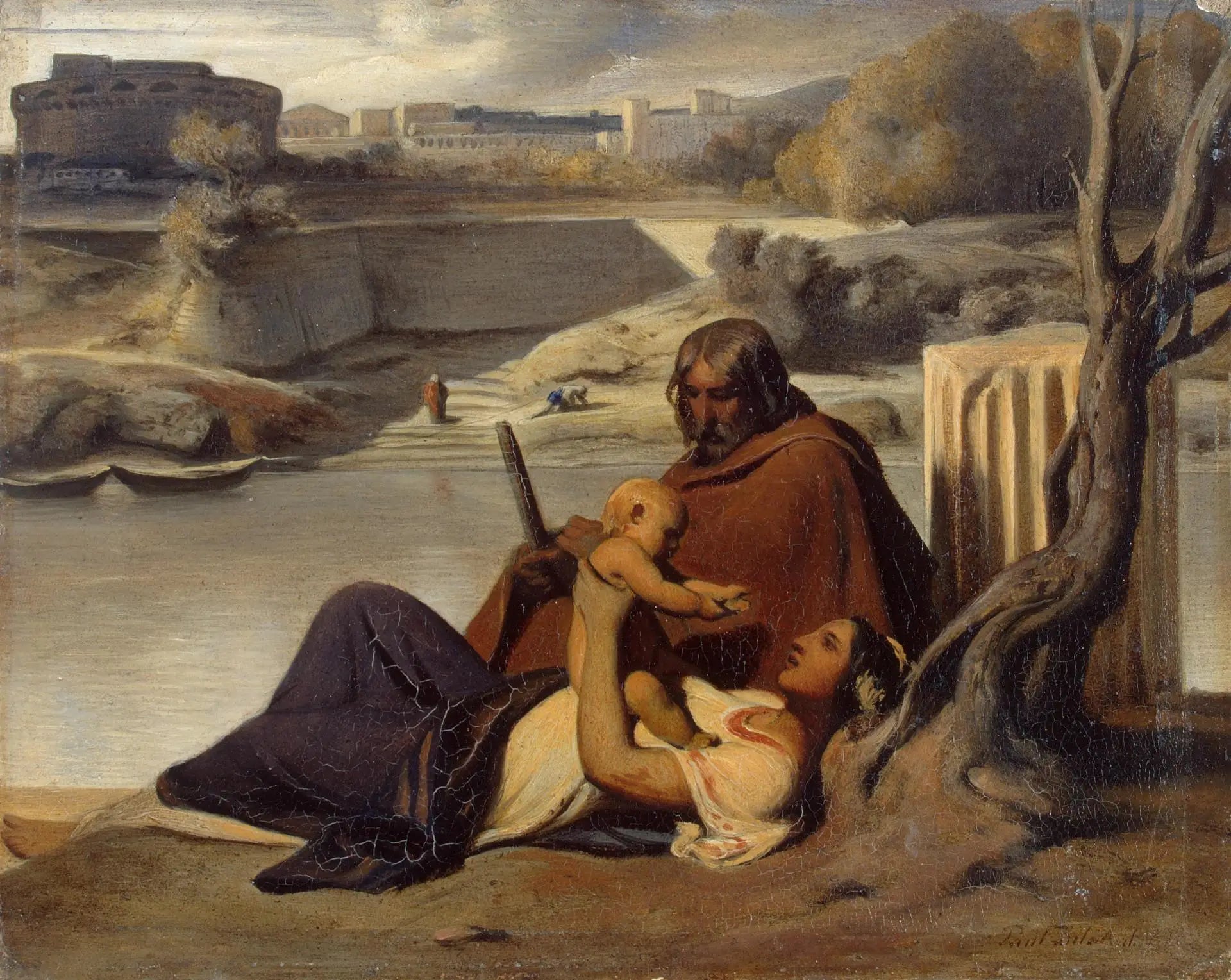 Repos sur les rives du Tibre - Paul Delaroche - Alpha Reproduction