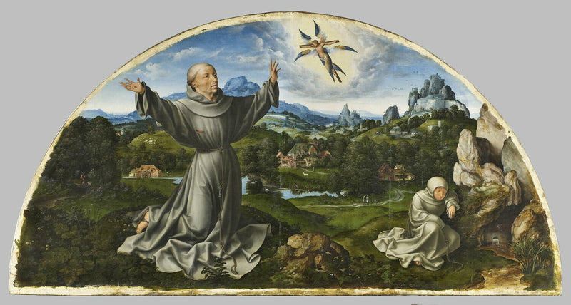Retábulo da Lamentação de Cristo: A Estigmatização de São Francisco de Assis - Joos van Cleve
