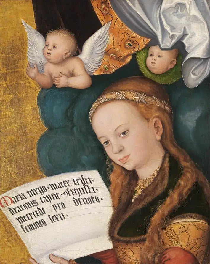 Retábulo de Praga [painel central, fragmento]: Santa Margarida - Lucas Cranach, o Velho
