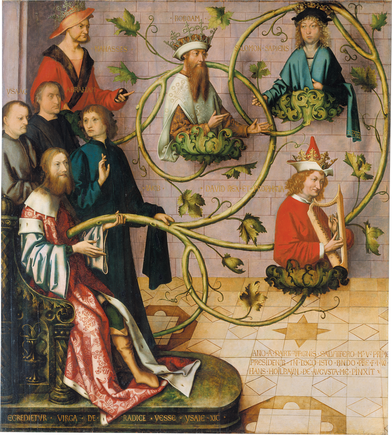 Retábulo dominicano de Frankfurt: Árvore de Jessé (parte inferior) - Hans Holbein o Velho