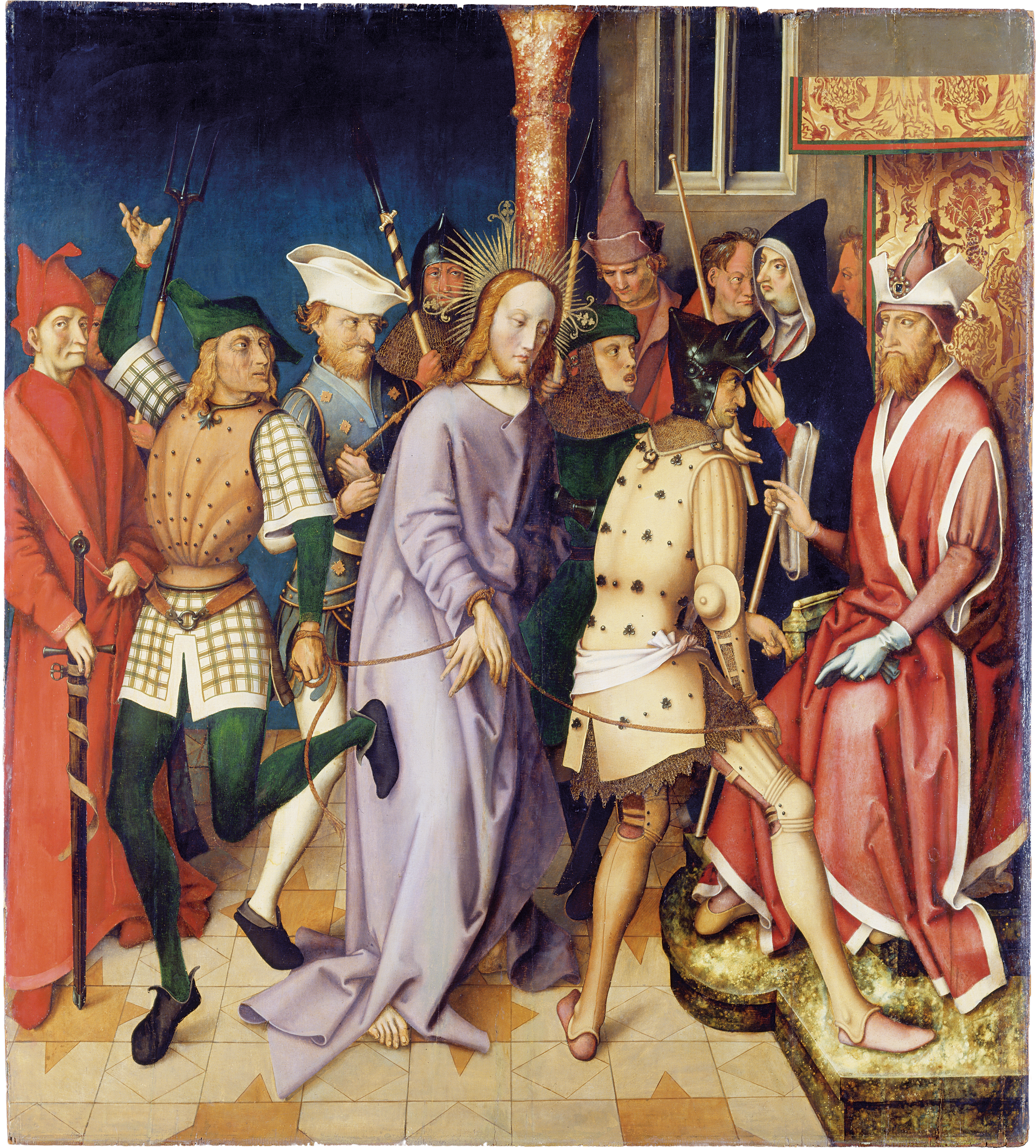 Retable dominicain de Francfort : Le Christ devant Ponce Pilate - Hans Holbein the Elder image 1 reproduction artisanale de tableau