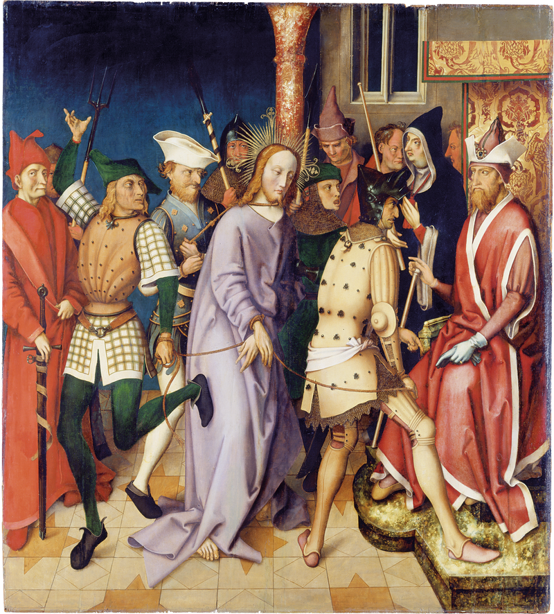 Retábulo dominicano de Frankfurt: Cristo diante de Pôncio Pilatos - Hans Holbein o Velho