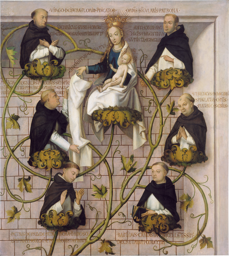 Retábulo dominicano de Frankfurt: Linhagem da ordem dominicana (parte superior) - Hans Holbein o Velho