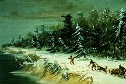Retorno ao forte Frontenac de trenó. Fevereiro de 1679 - George Catlin