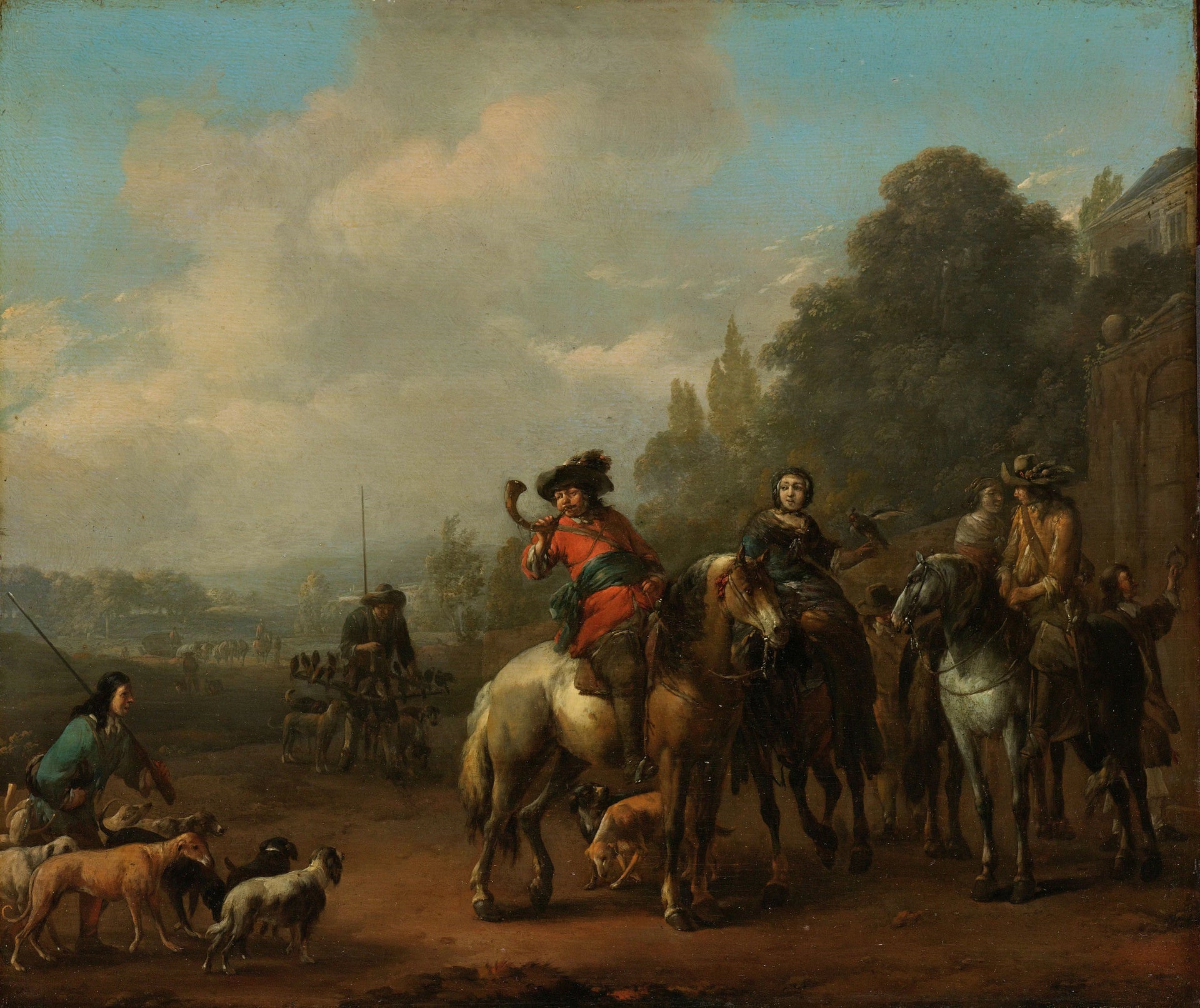 Le retour de la chasse - Johannes Lingelbach