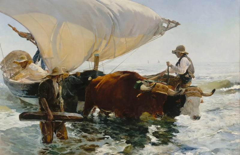 Retorno da pesca: reboque do barco - Joaquín Sorolla