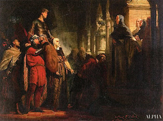 Retour triomphal de Sir Willem van Saeftingen à l’abbaye Ter Doest en 1513 - Lawrence Alma-Tadema Reproductions de