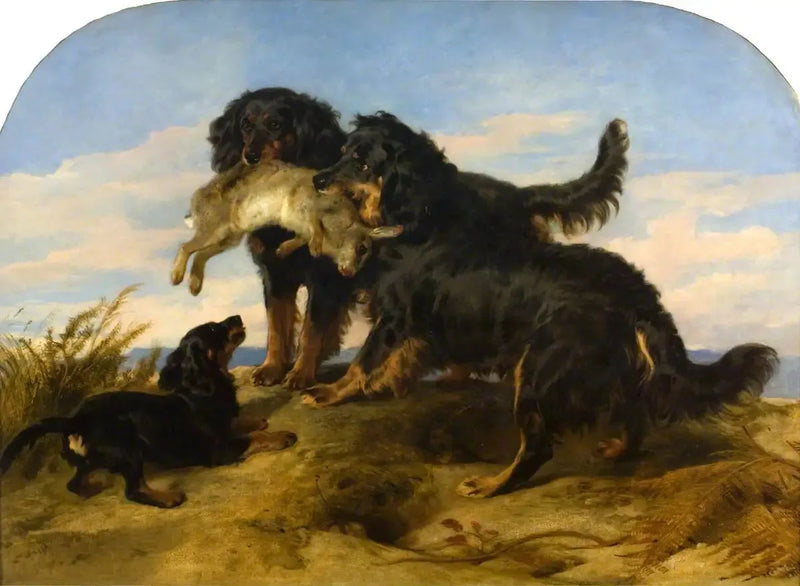 Retrievers com uma lebre - Edwin Henry Landseer
