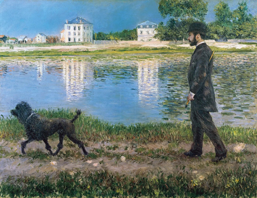 Richard Gallo e seu cachorro em Petit Gennevilliers - Gustave Caillebotte